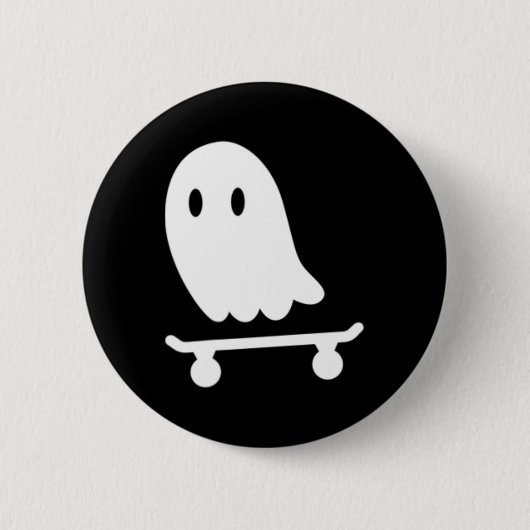 Lustiger Geist Skateboard Skater Fauler Halloween- Button (Vorderseite)