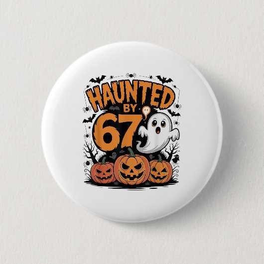 Lustiger Geist T Kürbis Halloween - Verflucht Button (Vorderseite)