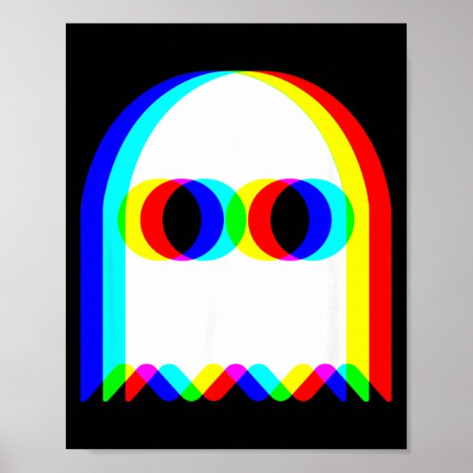 Lustiger Geist Trippy Vaporwave Halloween Techno R Poster (Vorne)