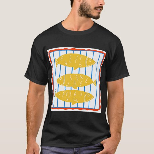 Lustiger gelber Fisch T-Shirt (Vorderseite)