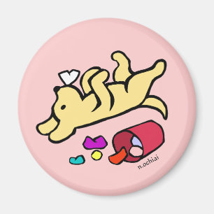 Lustiger gelber Labrador-Cartoon Magnet