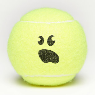 Lustiger gelber Tennisball mit niedlichem Tennisbälle
