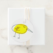 Lustiger gelber Vogel Doodle Geschenkanhänger (Beispiel)