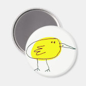 Lustiger gelber Vogel Doodle  Magnet (Vorderseite/Rückseite)