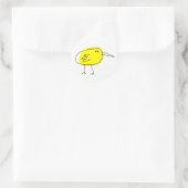 Lustiger gelber Vogel Doodle Runder Aufkleber (Tasche)