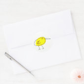 Lustiger gelber Vogel Doodle Runder Aufkleber (Umschlag)
