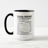 Lustiger General Manager Ernährungsfakten Chef-Ges Tasse (Links)