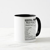 Lustiger General Manager Ernährungsfakten Chef-Ges Tasse (VorderseiteRechts)