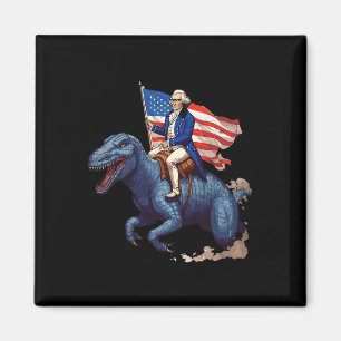 Lustiger George Washington reitet auf einem Tyrann Magnet