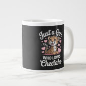 Lustiger Gepard-Zitat Jumbo-Tasse (Vorderseite Rechts)