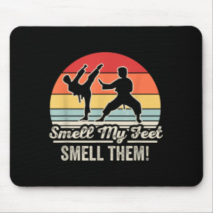 Lustiger Geruch Füße Martial Arts Retro Karate Gra Mousepad