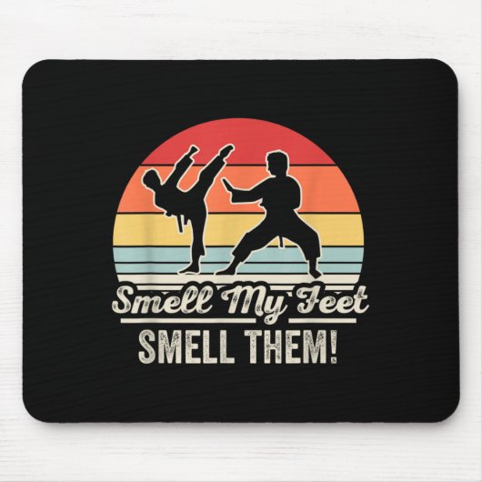 Lustiger Geruch Füße Martial Arts Retro Karate Gra Mousepad (Vorne)