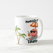 Lustiger Geschenkbecher - Gehirn im Urlaubsmodus Kaffeetasse (VorderseiteRechts)