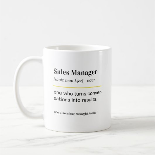 Lustiger Geschenkkaffeebecher für Vertriebsleiter Kaffeetasse (Links)