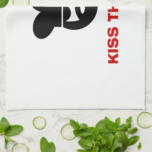 Lustiger Geschirrtuch | Kuss der Koch (Gefaltet)