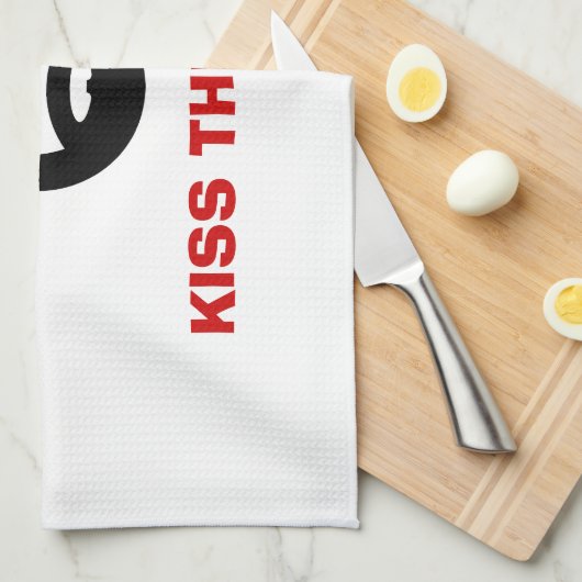 Lustiger Geschirrtuch | Kuss der Koch (Viertel Falte)