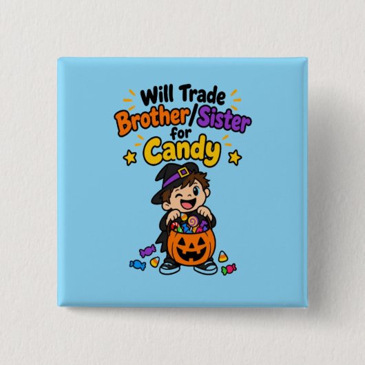 Lustiger Geschwister-Halloween Wird Bruder Schwest Button (Vorderseite)