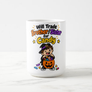 Lustiger Geschwister-Halloween Wird Bruder Schwest Kaffeetasse