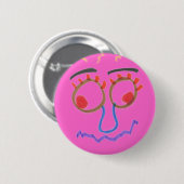 Lustiger Gesichts-Button Button (Vorne & Hinten)