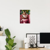Lustiger Getigerter Katze Badezimmer Druck Verschr Poster (Heimbüro)