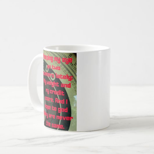 Lustiger Gewichts-Verlust Kaffeetasse (Vorderseite Links)