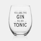 Lustiger Gin Tonic Zitat Weinglas Ohne Stiel (Vorderseite)
