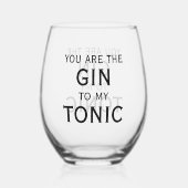 Lustiger Gin Tonic Zitat Weinglas Ohne Stiel (Rückseite)
