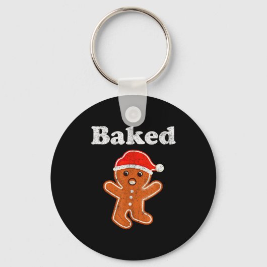 Lustiger Gingerbread Man Gebackener Cookie Backen Schlüsselanhänger (Vorderseite)