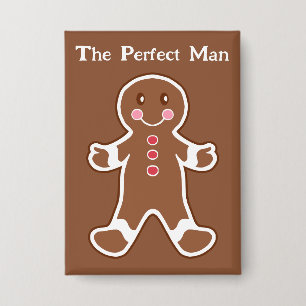 Lustiger Gingerbread Man Knopf Button