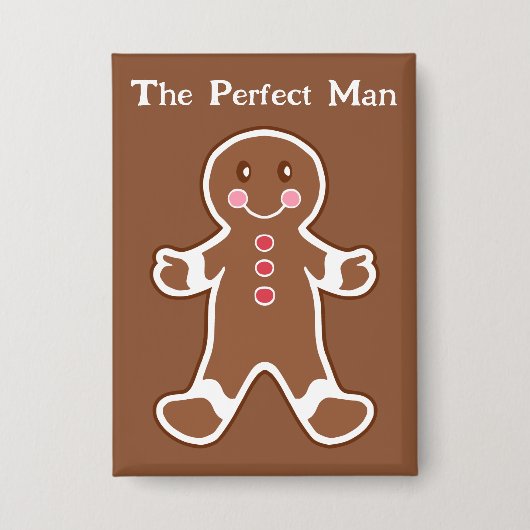 Lustiger Gingerbread Man Knopf Button (Vorderseite)