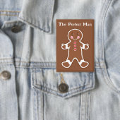 Lustiger Gingerbread Man Knopf Button (Insitu)
