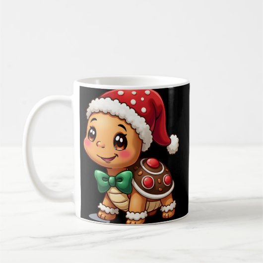 Lustiger Gingerbread Man Turtle Weihnachten Damen Kaffeetasse (Links)
