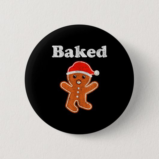 Lustiger Gingerbread-Mann Gebäck Kekse Backen Erwa Button (Vorderseite)
