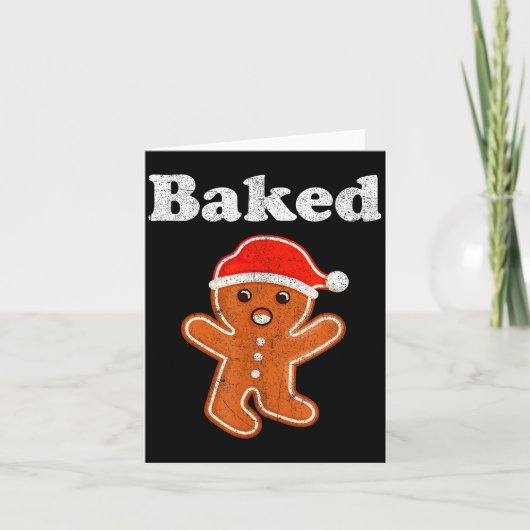 Lustiger Gingerbread Mann Gebackene Kekse Backen E Karte (Vorderseite)