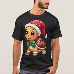 Lustiger Gingerbread-Mann-Schildkröte-Weihnachten- T-Shirt
