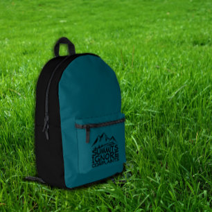 Lustiger Gipfel-Wander-Rucksack in schwarz, blau, Bedruckter Rucksack