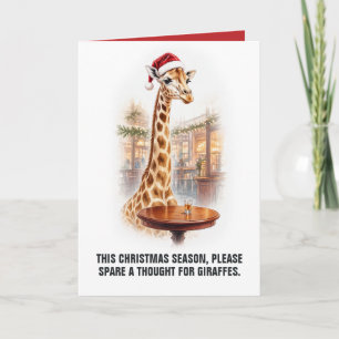 Lustiger Giraffe-Trink-Witz Weihnachten Karte
