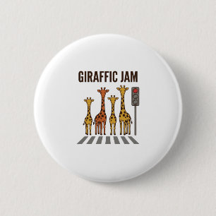 Lustiger Giraffenstau, vintage Vektor Grafik Button