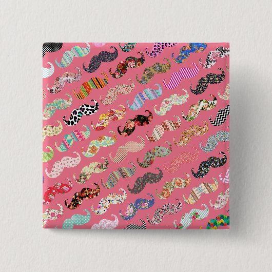 Lustiger Girly bunter rosa Azteke kopiert Button (Vorderseite)