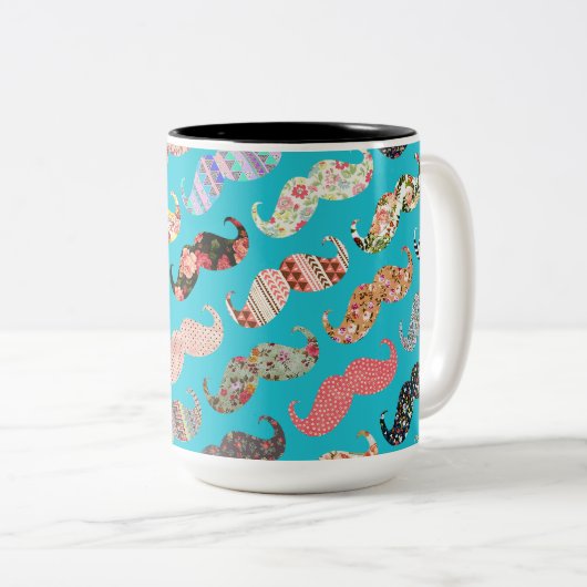 Lustiger Girly Türkis-aztekische mit Zweifarbige Tasse (VorderseiteRechts)