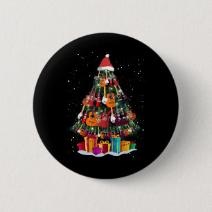 Lustiger Gitarren-Weihnachtsbaum Button