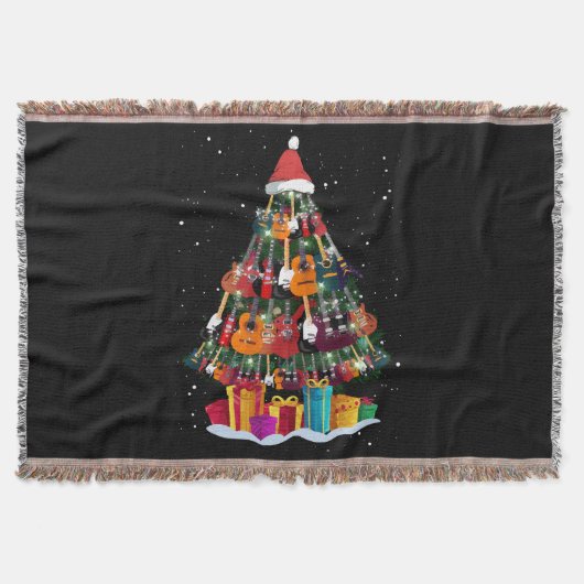 Lustiger Gitarren-Weihnachtsbaum Decke (Vorderseite)