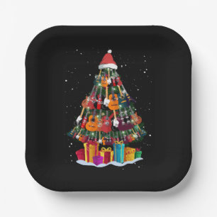 Lustiger Gitarren-Weihnachtsbaum  Pappteller