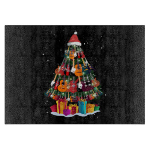 Lustiger Gitarren-Weihnachtsbaum Schneidebrett