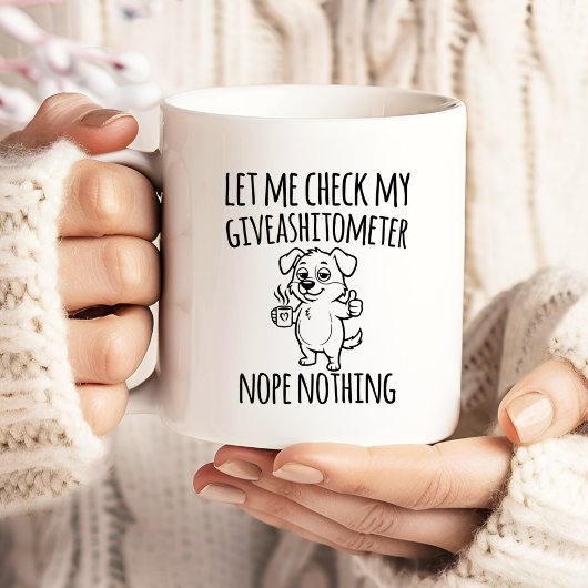 Lustiger Giveashitometer Sarkastisches Geschenk fü Jumbo-Tasse