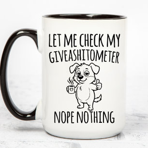 Lustiger Giveashitometer Sarkastisches Geschenk fü Zweifarbige Tasse