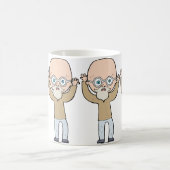 Lustiger Glatzkopf, komischer alter Mann mit Bart Kaffeetasse (Mittel)