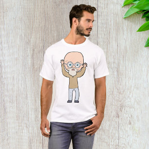 Lustiger Glatzkopf, komischer alter Mann mit Bart T-Shirt