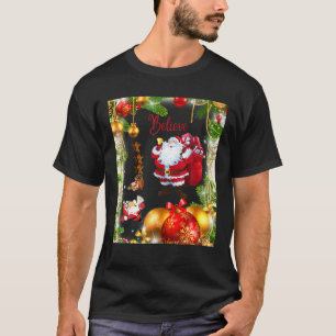 Lustiger Glaube an den Weihnachtsmann Hut Weihnach T-Shirt