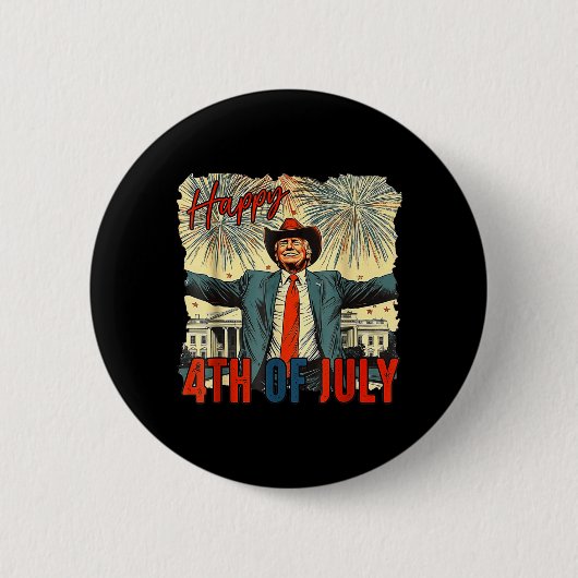 Lustiger glücklicher 4. Juli Unabhängigkeitstag Button (Vorderseite)
